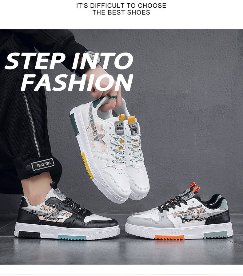 2023 Casual Sneakers til mænd Street Fashion Herre Skateboard Sko Udendørs Gåture Flade Sko Beskyttelse Snøre Skateboard Sko_voghion.com