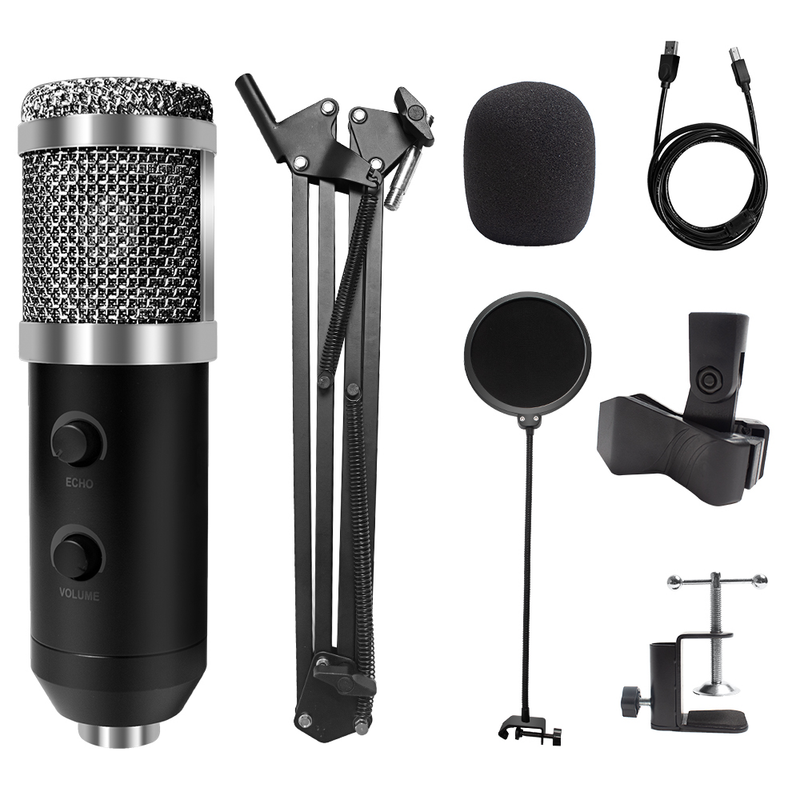 E20 PC-microfoon USB-microfoon met 6 inch ringlichtarmstandaard Professionele ringlichtstudiokit voor YouTube Video Popcast_voghion.com