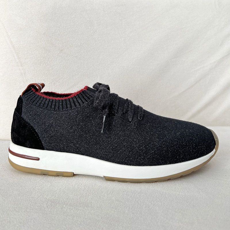 Scarpe sportive da uomo in tessuto Flying Woven, misto lana, leggermente elastiche, comode, traspiranti, con lacci, colori a contrasto_voghion.com