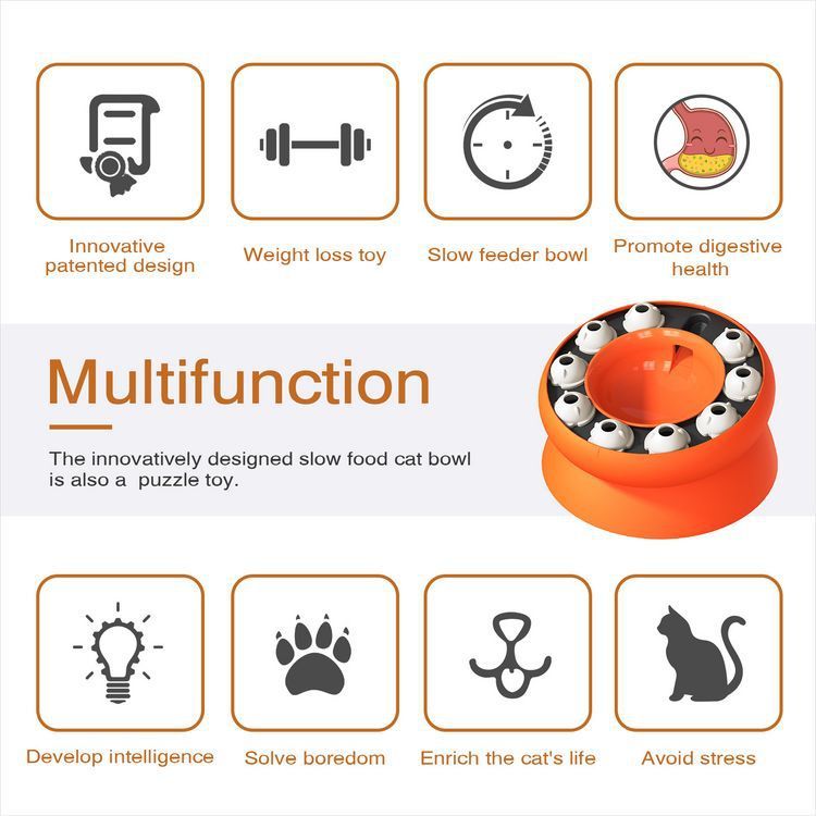 Pet Supplies Company New Rotating Food Dispensing Bowl Interactive Cat Toy_voghion.com