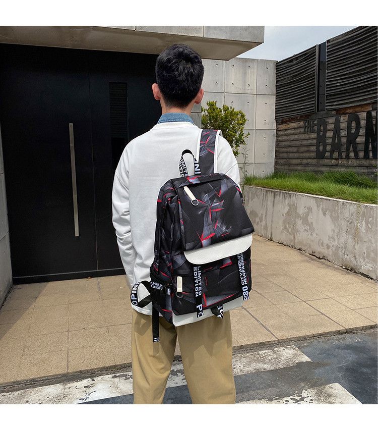 2024 New Korean Edition Boys' Travel Ba Personalized Trend Large Capacity Heat Transfer Printing Casual Student_voghion.com