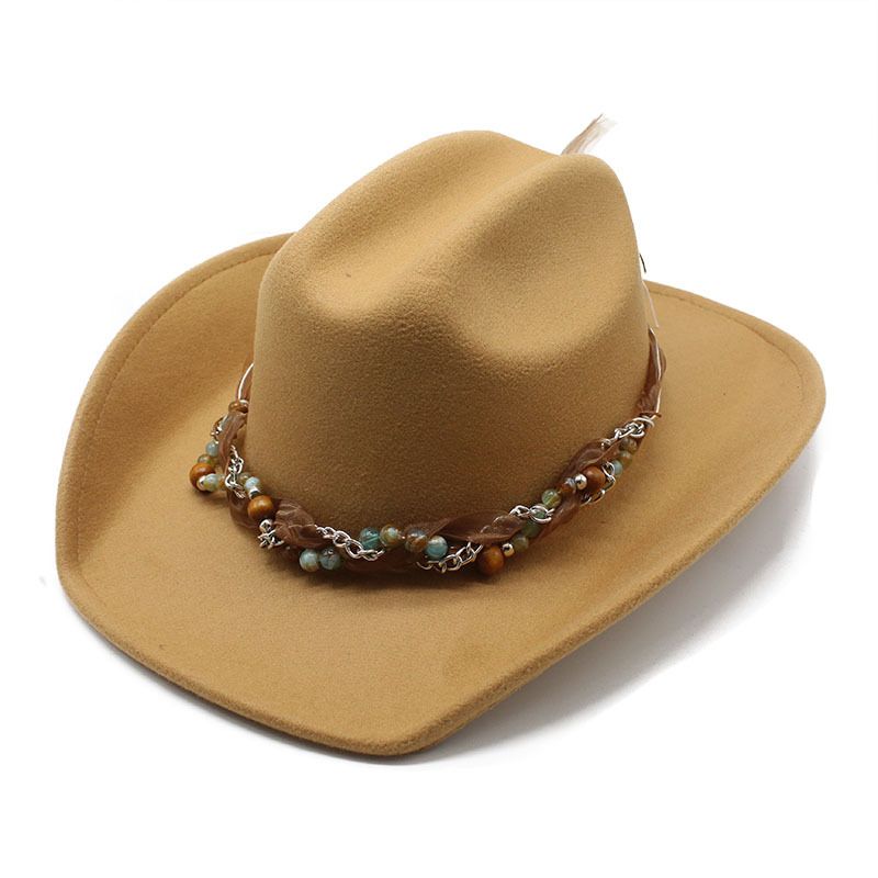 Cappello tibetano in feltro di jeans, alla moda, da uomo e da donna, con tesa arrotolata_voghion.com