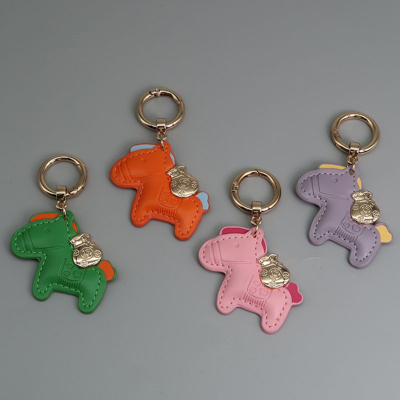 Immediately Get Rich Bracelet Keychain Leather Cartoon Pony Pendant Couple Bag Net Celebrity Car Keychain_voghion.com