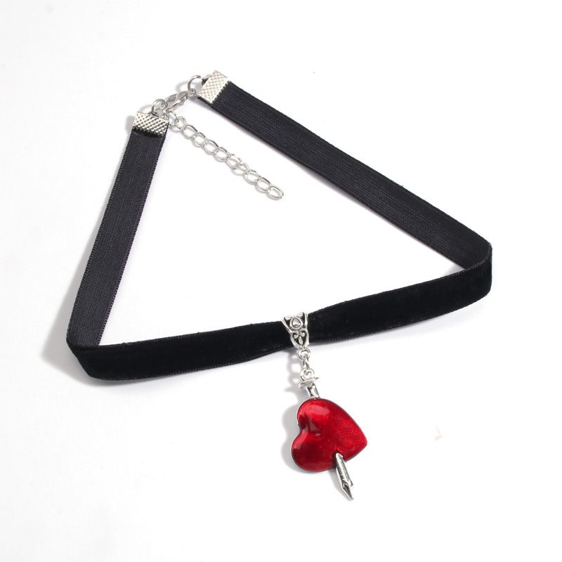 Mode Gotisk Mörk Fjäril Hjärta Pil Hänge Chokers Halsband Punk Rosenöga Veet Halsband För Alternativ Flicka Mystisk_voghion.com