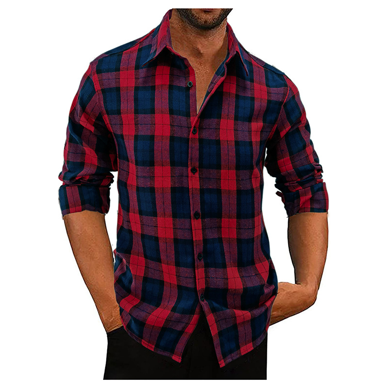 Unschlagbare Qualität 2025 Lose Flanell Herbst und Winter Langarm Plaid Casual Shirt, Herren-Stil_voghion.com