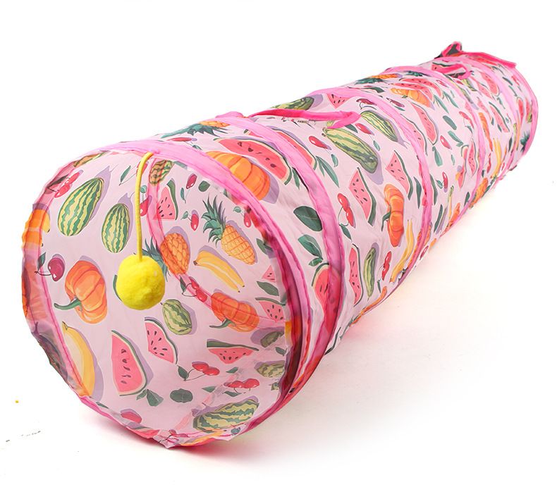 Giocattolo per animali domestici con tunnel di Totoro pieghevole a forma di canale con frutta estiva_voghion.com