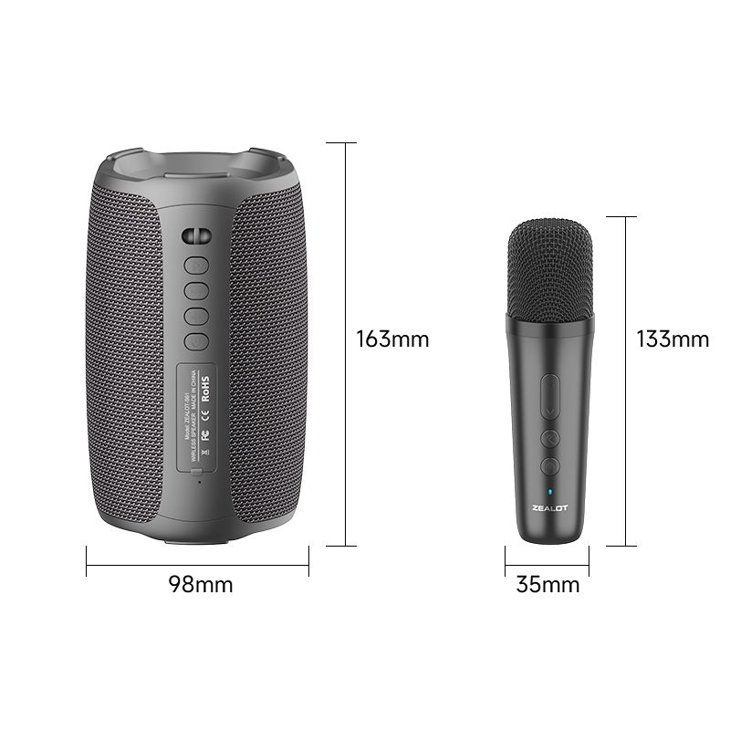 Głośnik bezprzewodowy S61M RGB Rhythmic Light Karaoke, styl: pojedynczy mikrofon (czarny)_voghion.com