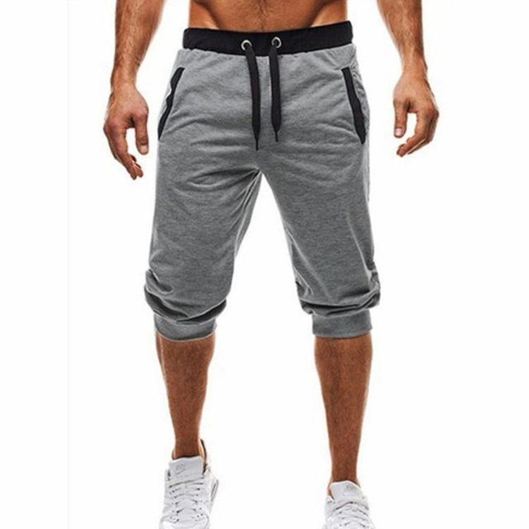 Unschlagbare Qualität Hot Herren Casual Sports Slim Fit Color Blocking Fitness Jogging Fünf Zoll Shorts_voghion.com