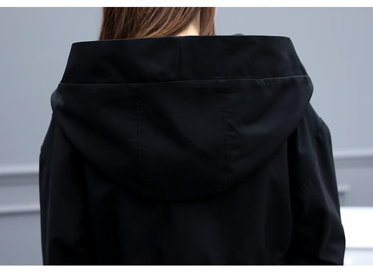 Giacca a vento con cappuccio da donna – Cappotto invernale foderato in pile con chiusura a zip (M-XXXXL, nero, silhouette streetwear oversize)_voghion.com