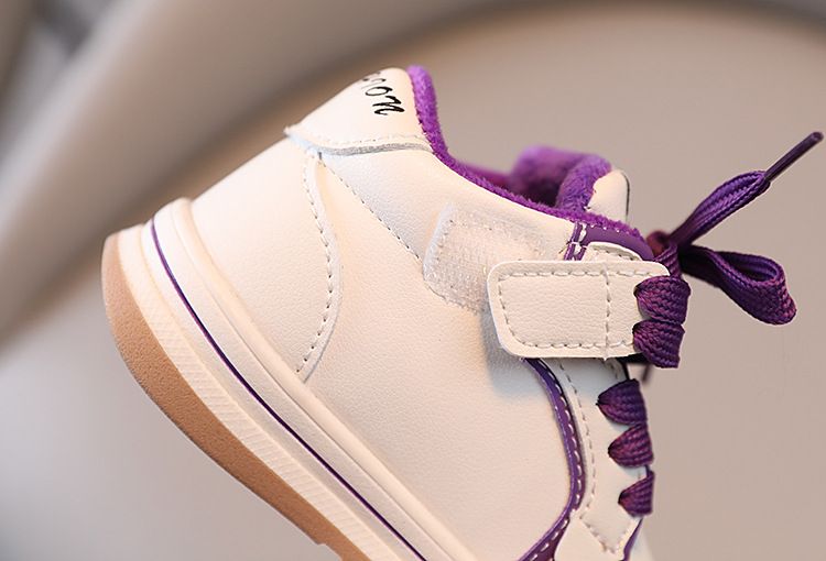 Scarpe per bambini ragazze scarpe da ginnastica per bambini 2024 autunno nuove scarpe sportive per ragazzi due scarpe di cotone scarpe alte autunno e inverno alla moda più velluto_voghion.com