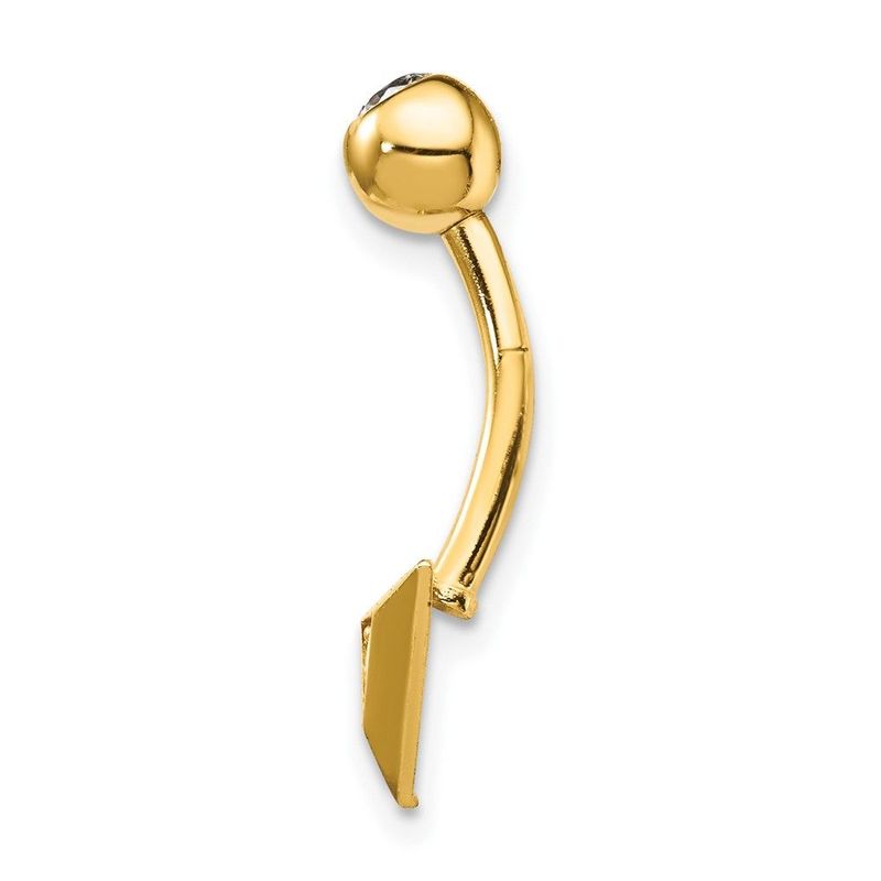 14k 14 Gauge Triangle CZ Belly Ring_voghion.com