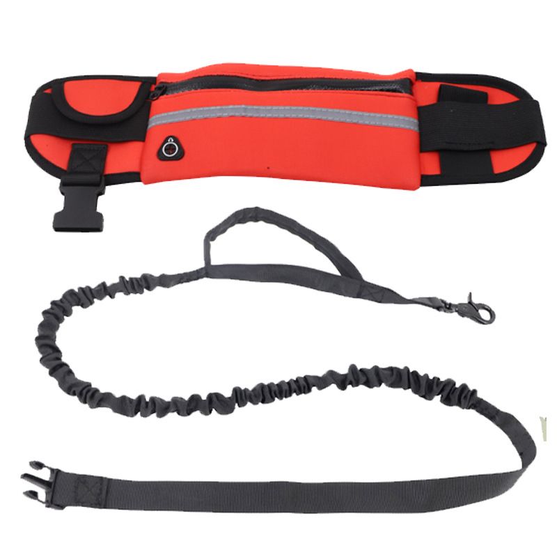 Sports Waist Bag Dog Set Reflective Elastic Explosion-Proof Outdoor Pet Supplies Running Leash_voghion.com
