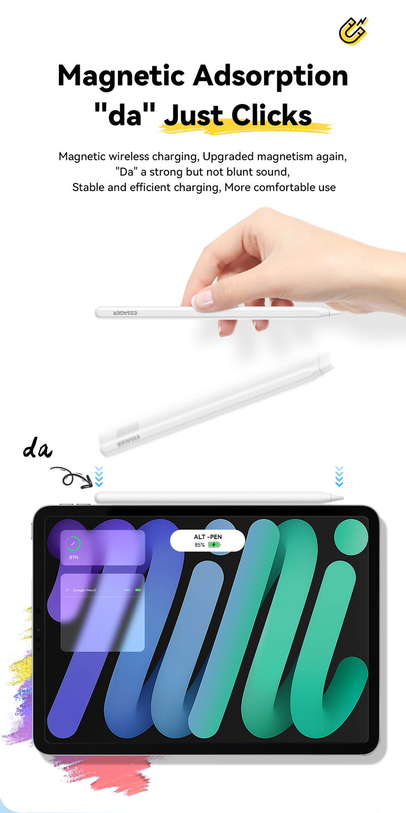 Essager Stylus Pen For Apple Pencil 2 1 For IPad Air Pro Mini Accessories Touch Pen For Tablet Wireless Charging Stylus Pencils_voghion.com