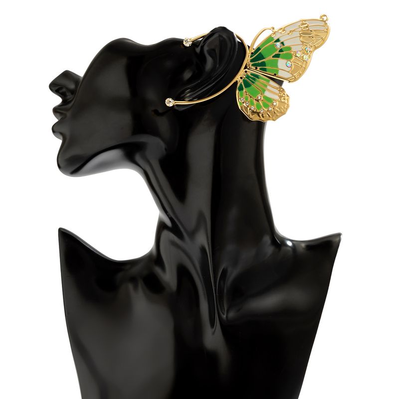 Gancio per elfo con gancio senza foro per orecchini a farfalla con ali di strass da donna, piccolo fermaglio per orecchio_voghion.com