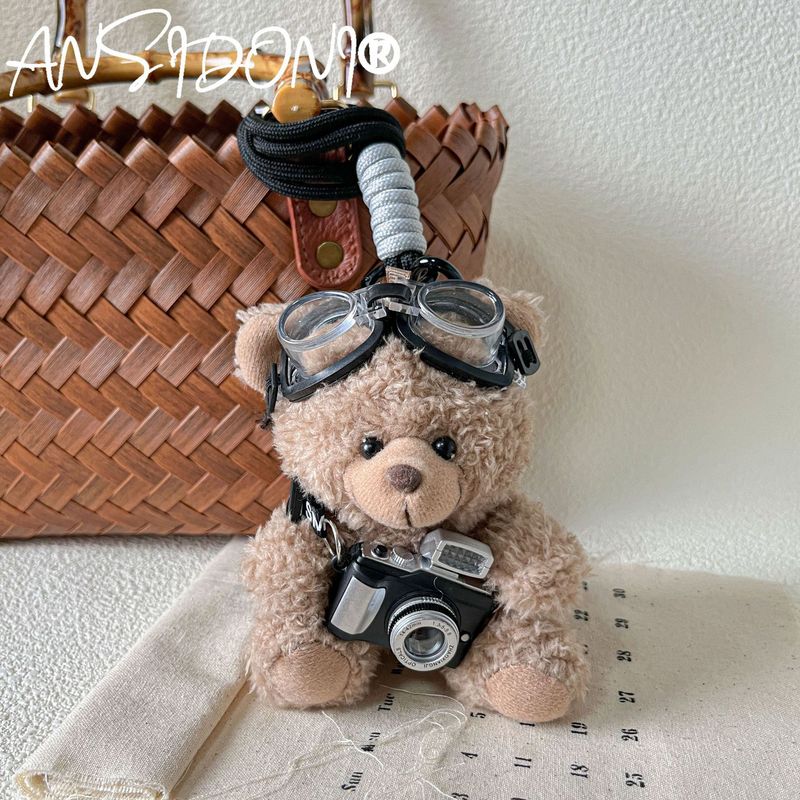 Niedliche Kamera Panda Plüsch Rucksack Anhänger Schlüsselanhänger Bär hängen Ornament kreative High-End-Geschenk Pilot_voghion.com