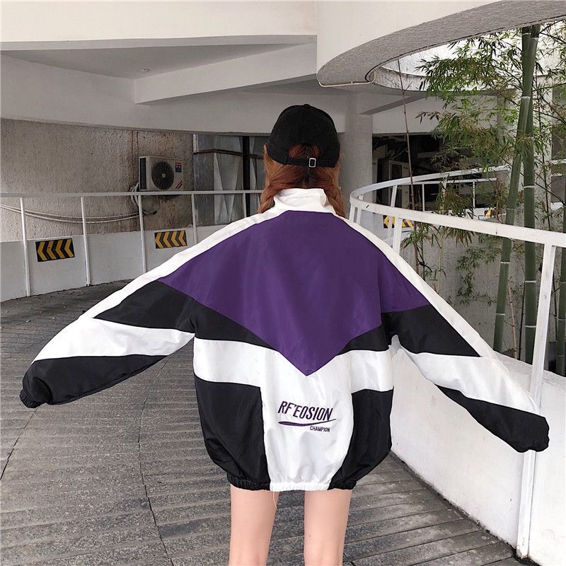 Suitable For All Seasons Harajuku Color Block Jacket Trendy Unisex Summer Street Hip-Hop Loose Couple Spring BF_voghion.com
