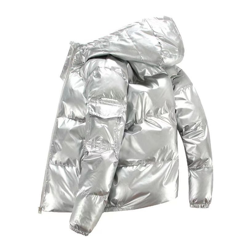 Piumino lucido da uomo in stile coreano – Cappotto invernale con cappuccio alla moda con un tocco urbano_voghion.com