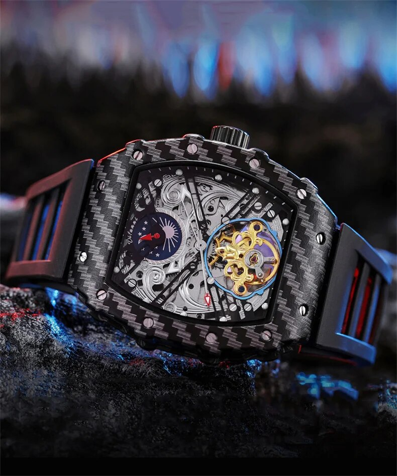 Männer Skelett Automatik Mechanische Tourbillon Skelett Vintage Tonneau Zifferblatt Herren es Top Luxus_voghion.com