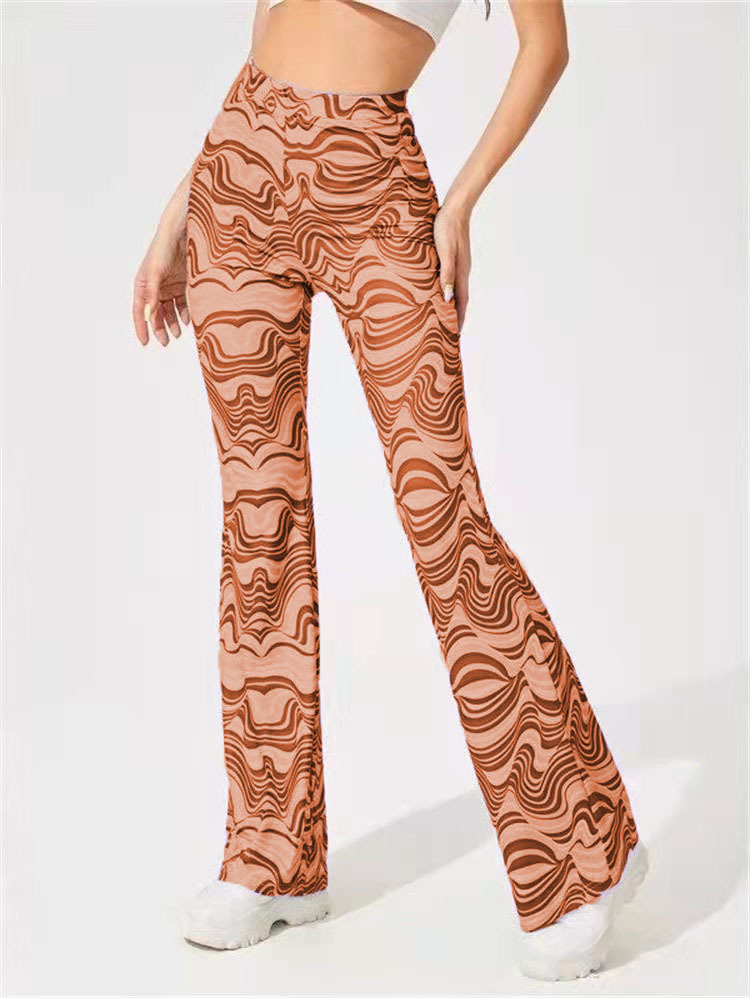 Women's water ripple yoga casual pants flared pants spring and summer_voghion.com