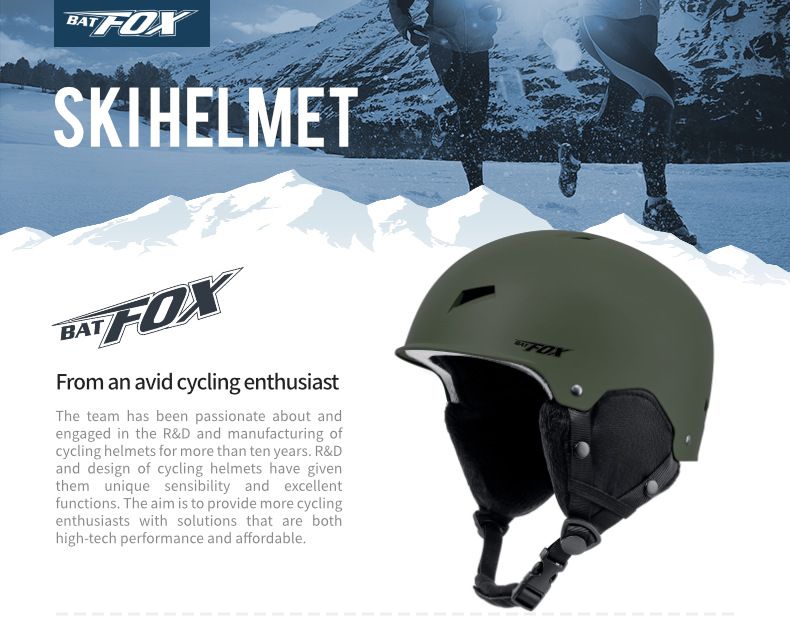 BATFOX Unisex Ski Helmet For Adults - Lightweight ABS Shell With EPS Foam Liner, Warm & Comfortable Snowboarding Helmet For Men & Women_voghion.com