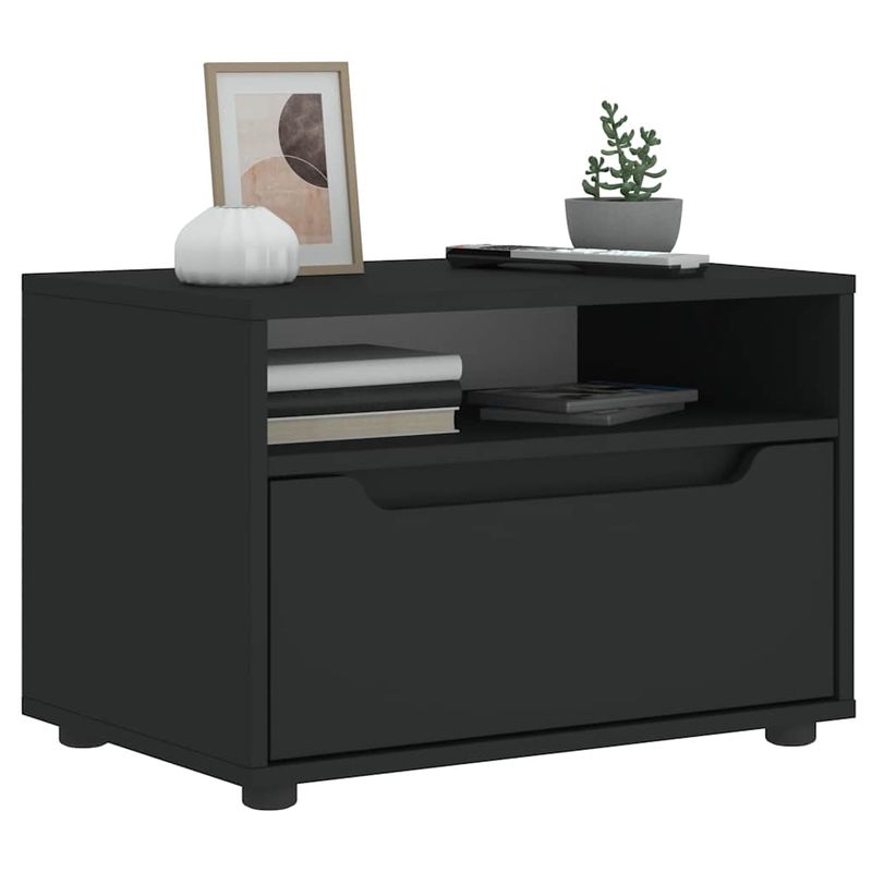 TV-Schrank VISNES Schwarz 60x40x38 Cm Holzwerkstoff_voghion.com