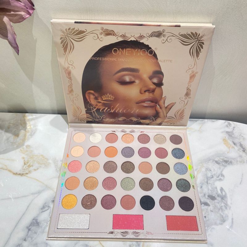 Palette di ombretti e blush da 38 colori - Trucco tutto in uno opaco e brillante (professionale, vegano e cruelty-free, con specchio e pennello, adatto ai viaggi)_voghion.com