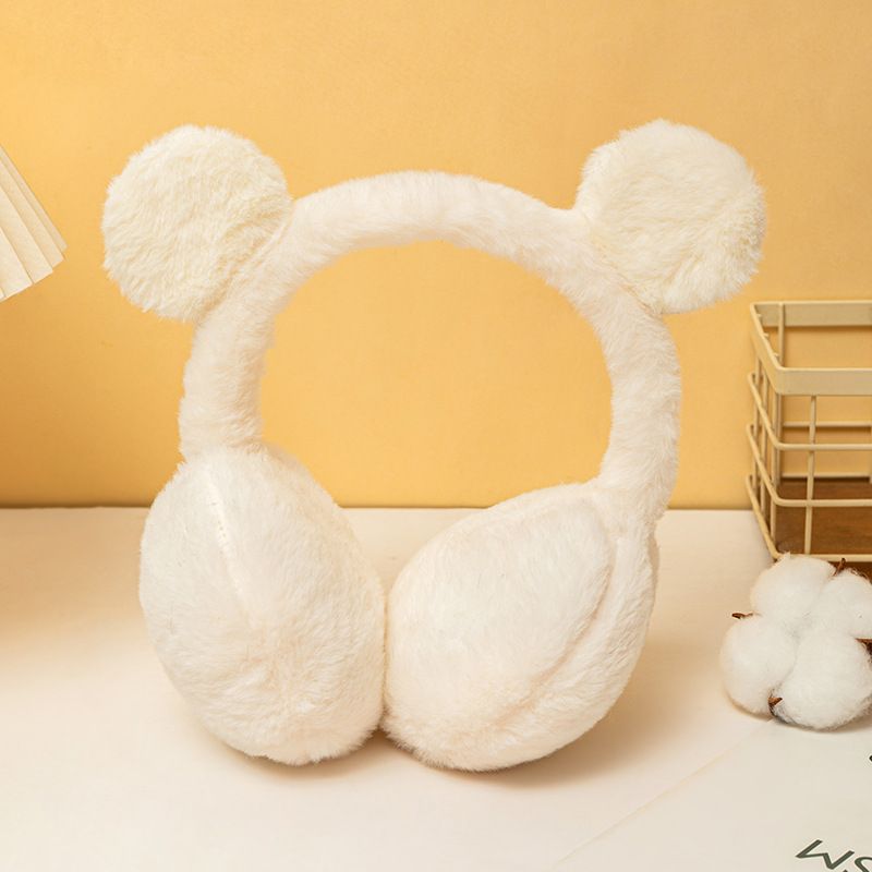 Paraorecchie invernali per bambini - Scaldaorecchie regolabili in morbido peluche, design a cartoni animati per bambine, protezione esterna accogliente (rosa, grigio, viola)_voghion.com