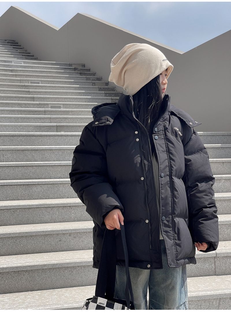 Chaquetas de plumón de invierno para niños y niñas con capucha, gruesas y blancas, de pato, a la moda y combinables._voghion.com