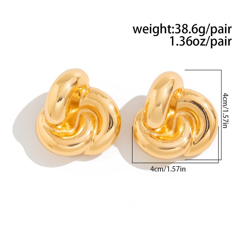 Stilvolle Ohrstecker aus hohler Doppelringlegierung, einfache unregelmäßige Ohrringe_voghion.com