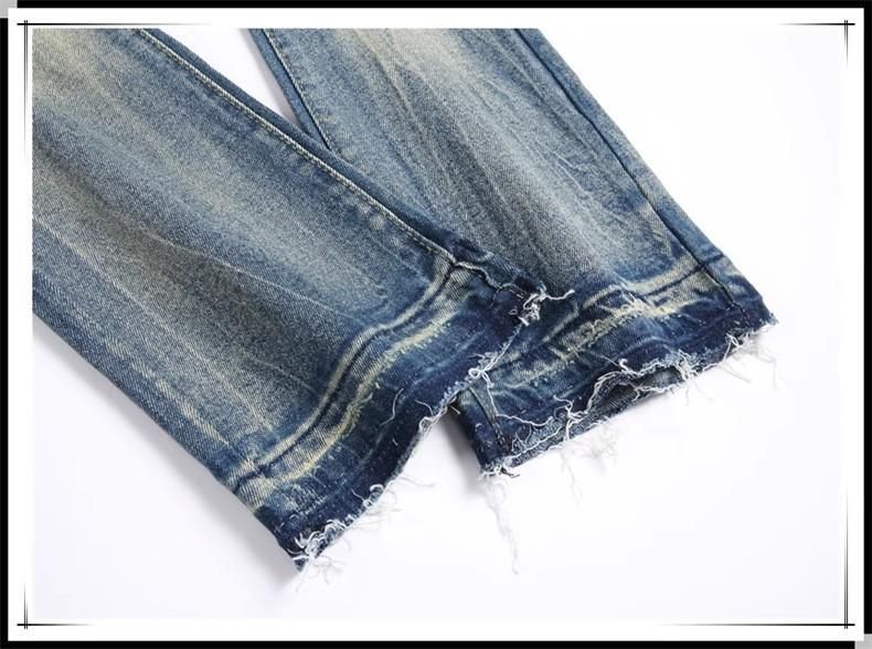 Men's Clothing Blue Embroidered Stretch High Street Straight Jeans For Men Worn Flared Denim Trousers Autumn And Winter_voghion.com