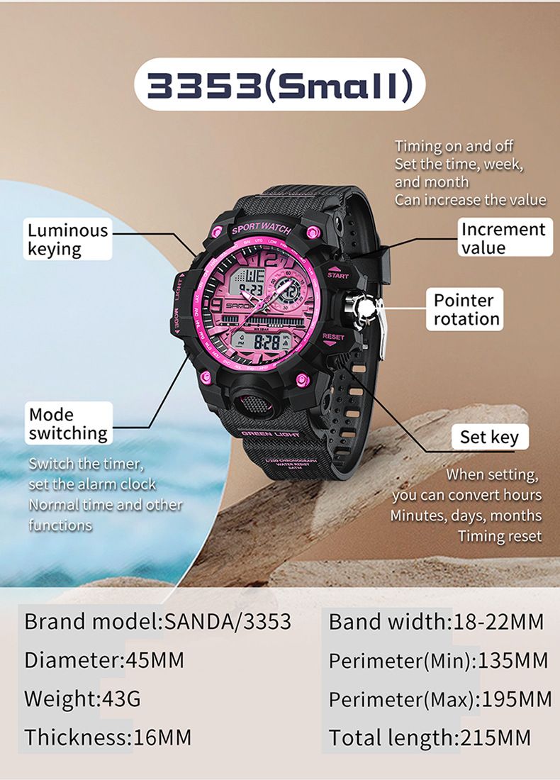 Stylish Unisex Digital Sports Watch With Dual Time, Alarm, Waterproof & LED Backlight - Perfect For Daily Wear, Workouts & Outdoor Adventures_voghion.com
