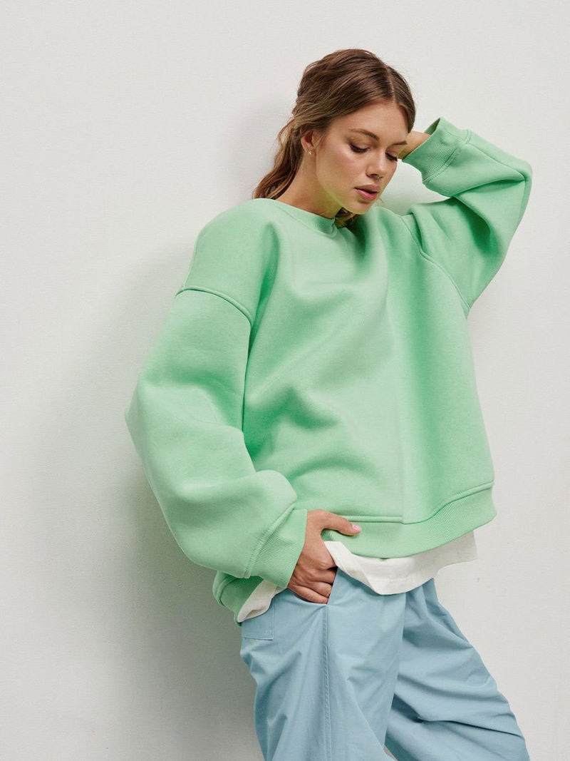Robe femme col rond sweat à capuche ample femme_voghion.com