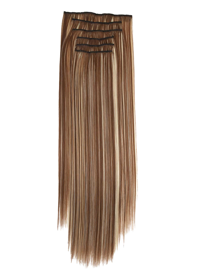Extension per capelli Parrucca femminile sintetica multicolore con 16 clip per capelli lisci_voghion.com