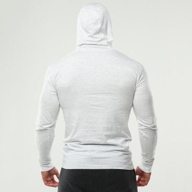 Sudadera con capucha de fitness para hombre, camiseta interior deportiva informal de entrenamiento ajustada para hombre, ropa interior de algodón puro_voghion.com