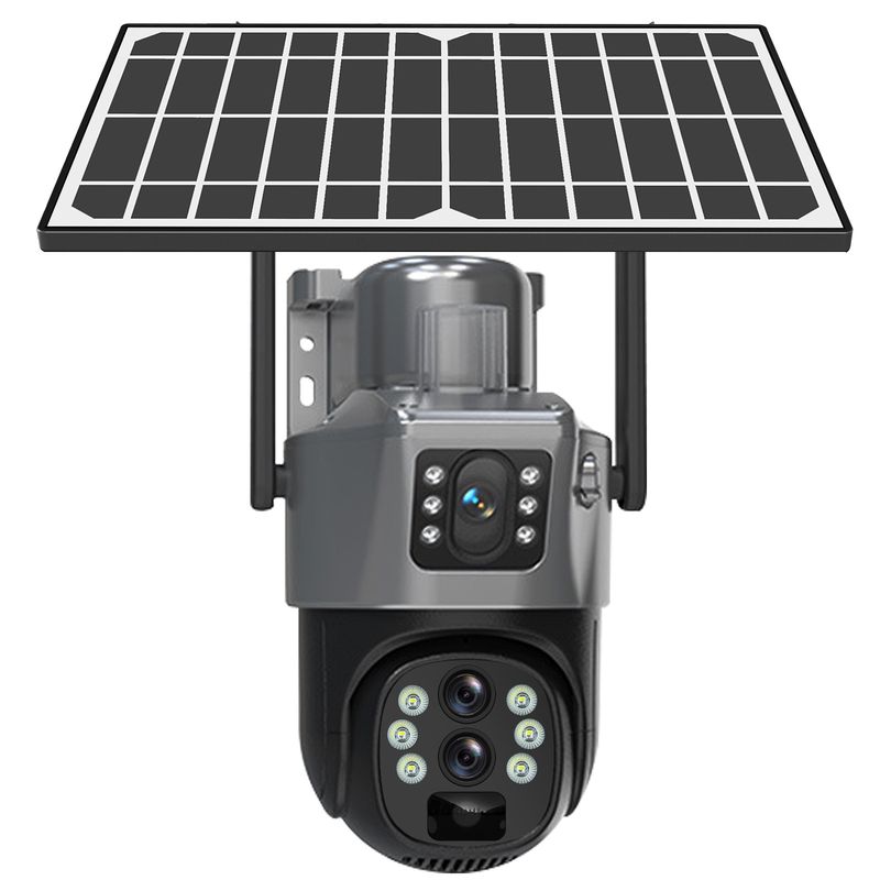 Solar 4G Dual-Lens Security Camera - Wireless 360° Panoramic Outdoor Monitoring (Remote Viewing Night Vision Motion Detection IP66 Waterproof)_voghion.com