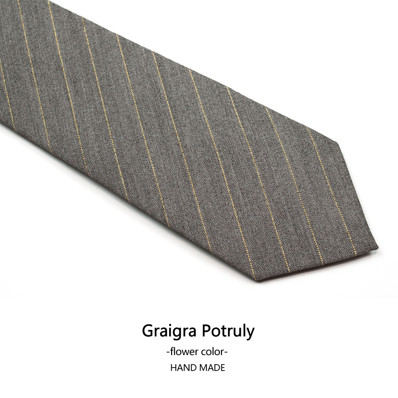 Houndstooth suit and tie solid color brown gray casual retro all-match beige plaid women's and men's tie_voghion.com