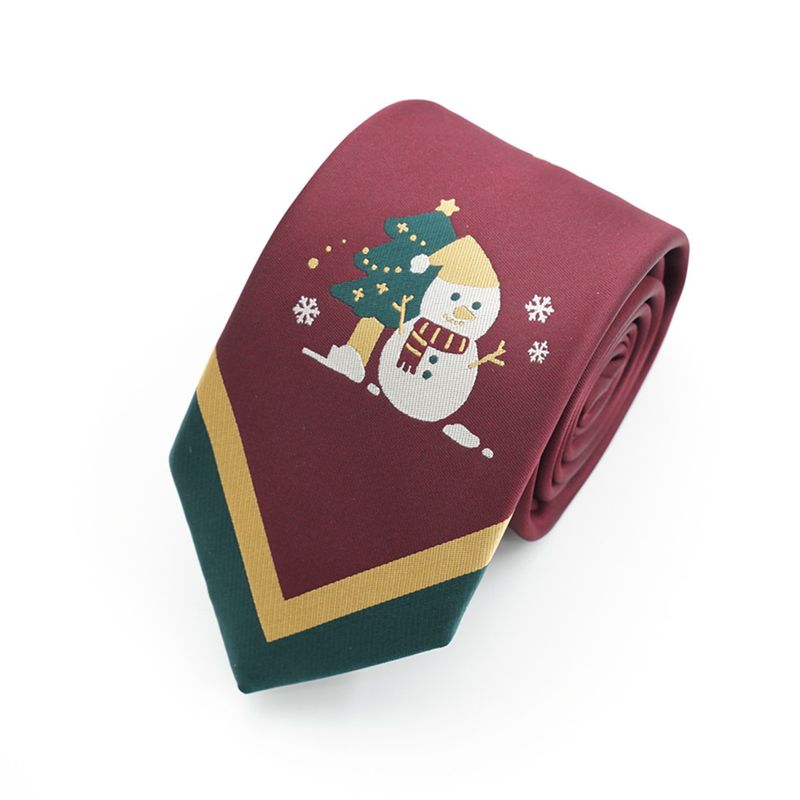 Original Genuine In-Stock Christmas Snowman Party Theme Hand-Tied No-Tie Necktie Bow Tie For Men And Women Small_voghion.com