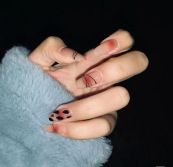Fard in polvere colorata con motivo leopardato e linee confuse, super fuoco, stile dolce e fresco, rimovibile, indossabile_voghion.com