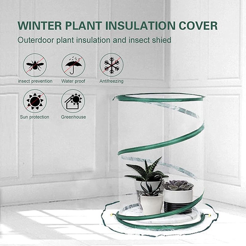 Mini capa de chuva dobrável redonda para sala de flores, anticongelante, à prova de chuva, para manter flores aquecidas, pátio, jardim, suprimentos_voghion.com