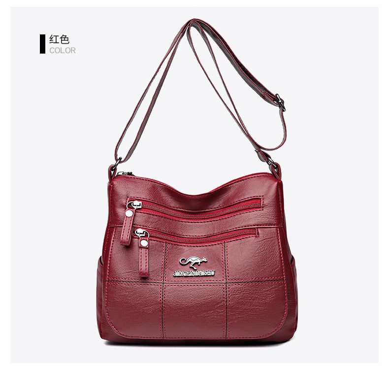 Borsa a tracolla da donna, borsa a tracolla alla moda per persone di mezza età e anziane, borsa per mamma in morbida pelle, borsa casual di grande capacità_voghion.com