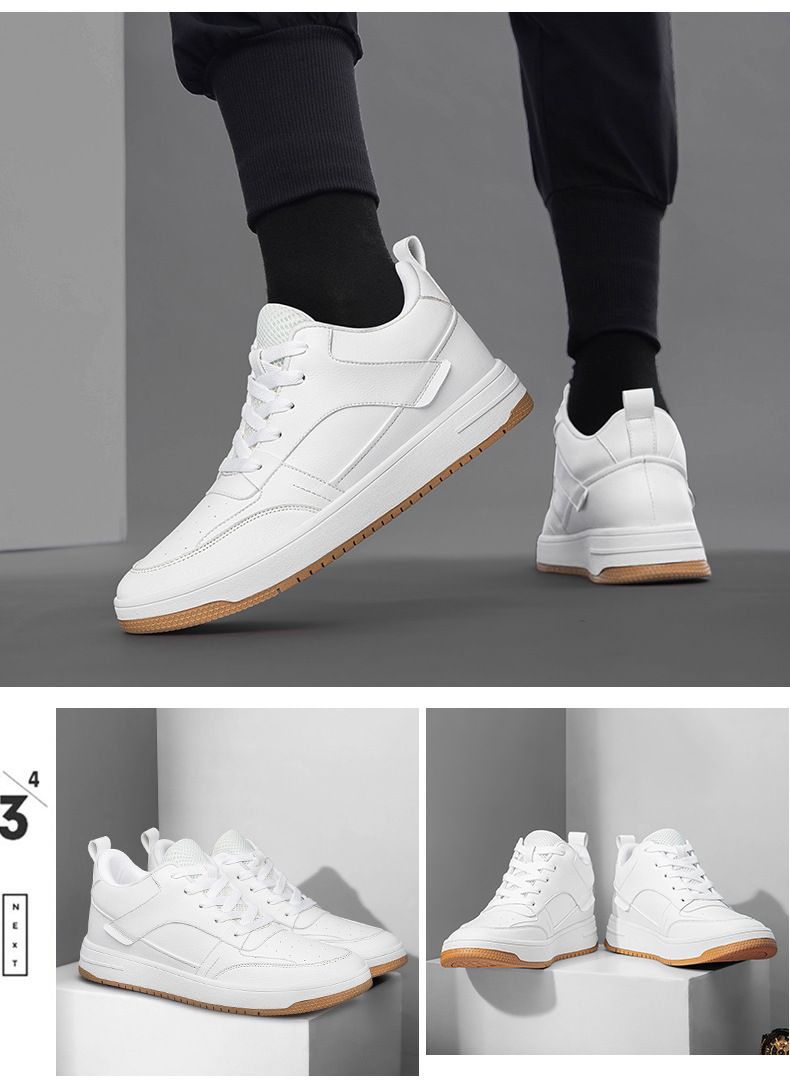 Zapatos de piel para hombre con alza, zapatos deportivos transpirables, zapatos blancos para niño, ropa deportiva y de ocio para estudiantes_voghion.com