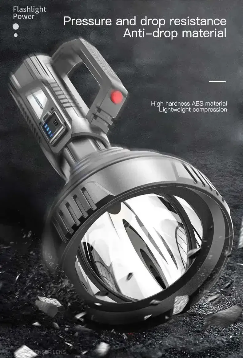 Nuova torcia LED ad alta potenza, lanterna da pesca impermeabile, torcia ricaricabile tramite USB, potente faretto, lampada da campeggio_voghion.com