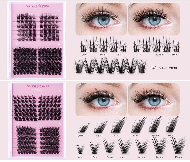 Cross border hot selling natural thick segmented false eyelashes set large capacity European and American curling oblique flying single cluster eyelashes wholesale_voghion.com