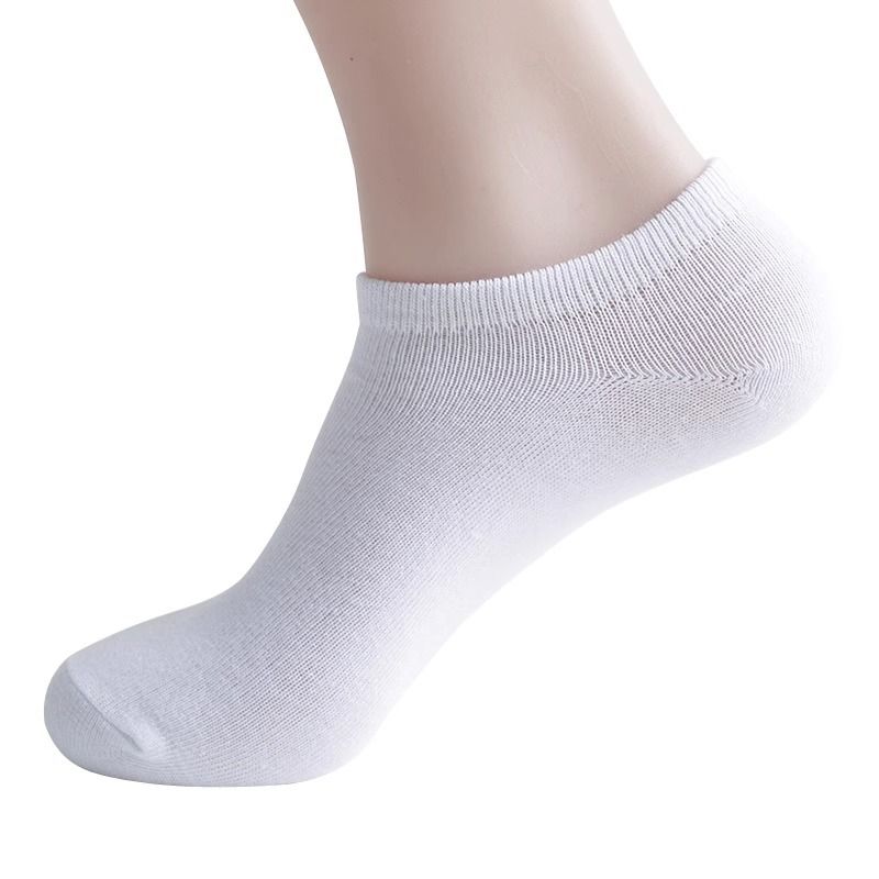 Calcetines deportivos finos de corte bajo para hombre, color liso, color negro, blanco y gris, primavera, verano y otoño, 2025e_voghion.com