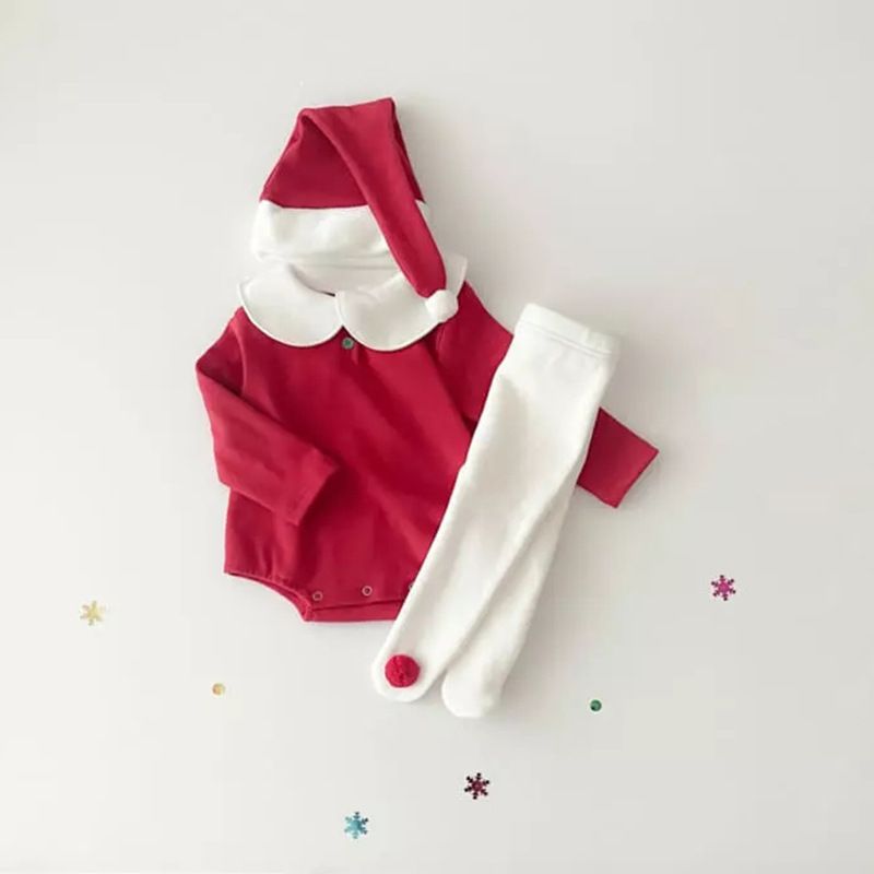 Jul barns krypkläder av vinter hundra dagar fullmåne härlig röd flicka Ha kläder_voghion.com