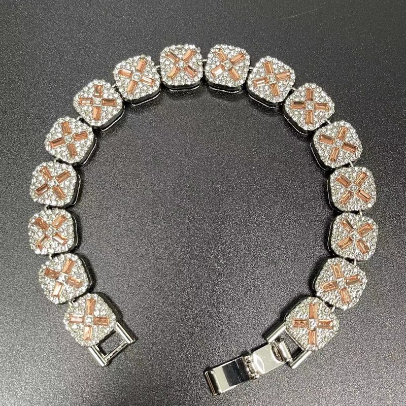 Neu Nische Hip-Hop Unisex Kreuz X Glas 10mm kubanische Kette Armband HipHop Trendsetter_voghion.com