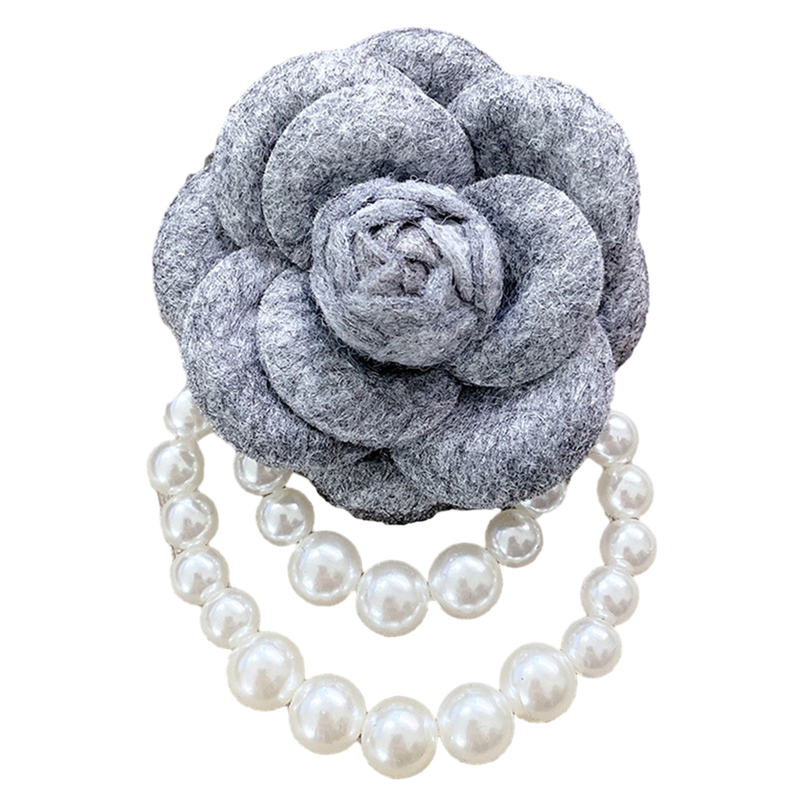 Cloth Rose Brooch Elegant Vintage Flower High Gloss Pearl Chain Hat Shawl Scarf Bag Clothes Collar Women Girls Lapel Pin Fashion Accessories_voghion.com