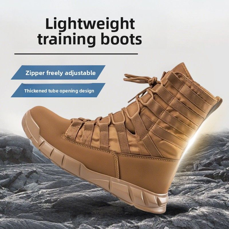 Wanderstiefel High Top Tactical Desert Brown Leichte Kampftrainingsstiefel_voghion.com
