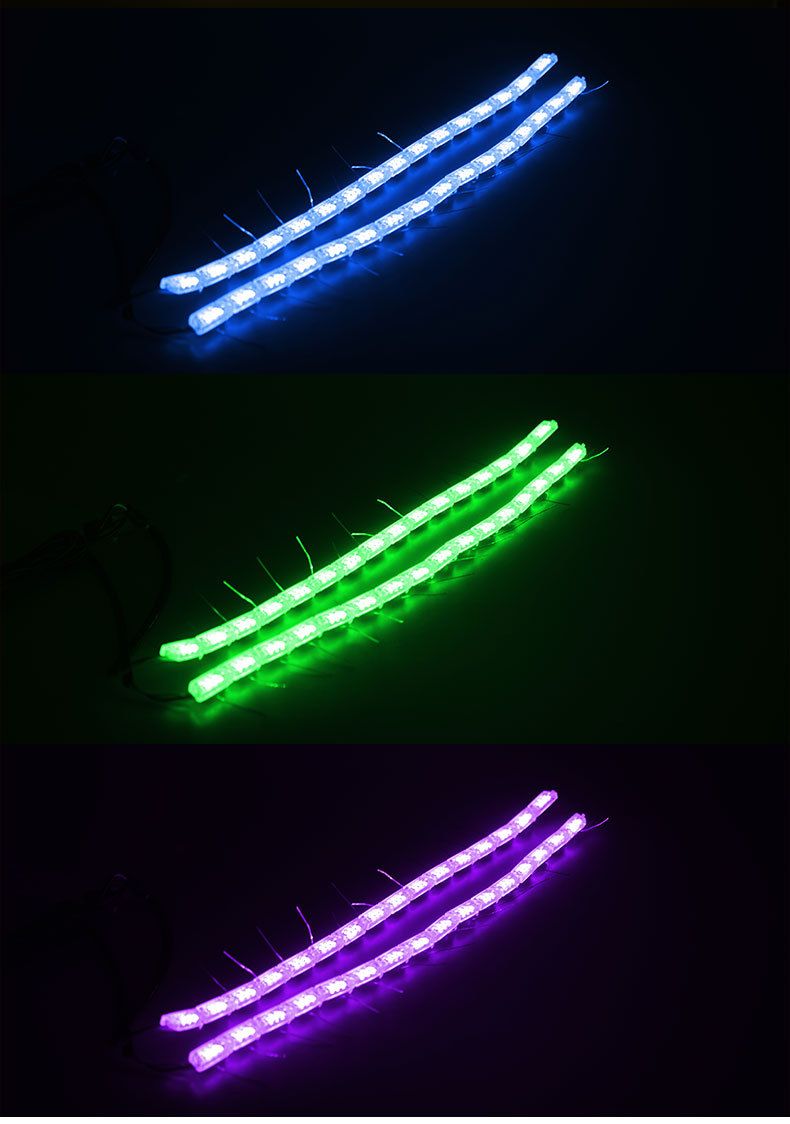 LED Daytime Running RGB Crystal Bluetooth Control Built-in Turn Signal Lights Car Light Modification_voghion.com