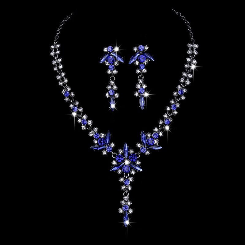 Women's Jewelry Set Bridal Necklace Set Fashion High End Crystal Necklace Earrings Jewelry Two Piece Set_voghion.com